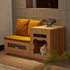 Çok katmanlı özelleştirilebilir Modern kedi evi kürklü arkadaşlar için sürdürülebilir ahşap moda Pet mobilya çevre dostu kafesleri yapılmış - Product Image 3