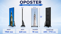 Écran LED transparent d'extérieur P1.9 Oposter, grand panneau avec étanchéité IP65, HDR10+, luminosité 3000 CD pour la publicité