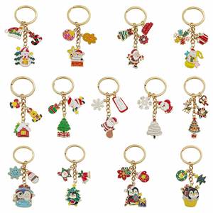 Custom Cartoon Style Christmas Metal Keychain Alloy Coin Holder with Santa Elk Snowflake <b>Candy</b> Bag Pendant Cross-Border Gift - Product Image 2