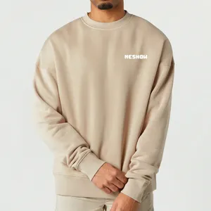 Suéter de lana de gran tamaño para hombre, Jersey de algodón de alta calidad con logotipo personalizado, 300gsm