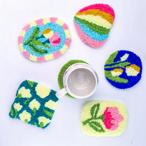 Kit de Broderie Punch Needle DIY : Ensemble Créatif de Sous-Verres Tulipe – Art du Fil Fait Main pour Adultes, <span class=keywords><strong>Loisir</strong></span> Relaxant & Décoration Intérieure - Product Image 1