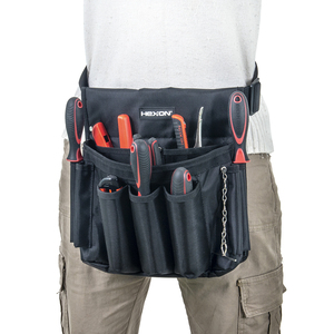 Pochette à <span class=keywords><strong>outils</strong></span> en <span class=keywords><strong>cuir</strong></span> 18 poches pour échafaudage électricien, sac de transport, ceinture <span class=keywords><strong>porte</strong></span>-<span class=keywords><strong>outils</strong></span> - Product Image 2
