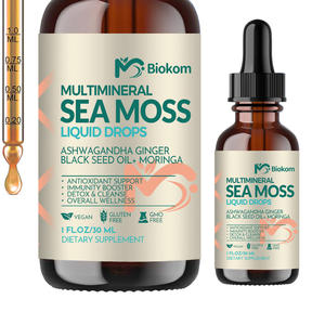 Tetesan cairan klorofil lumut laut dengan minyak biji hitam, Ashwagandha, <span class=keywords><strong>Moringa</strong></span>, kunyit, Elderberry, mulein untuk dukungan imun - Product Image 1