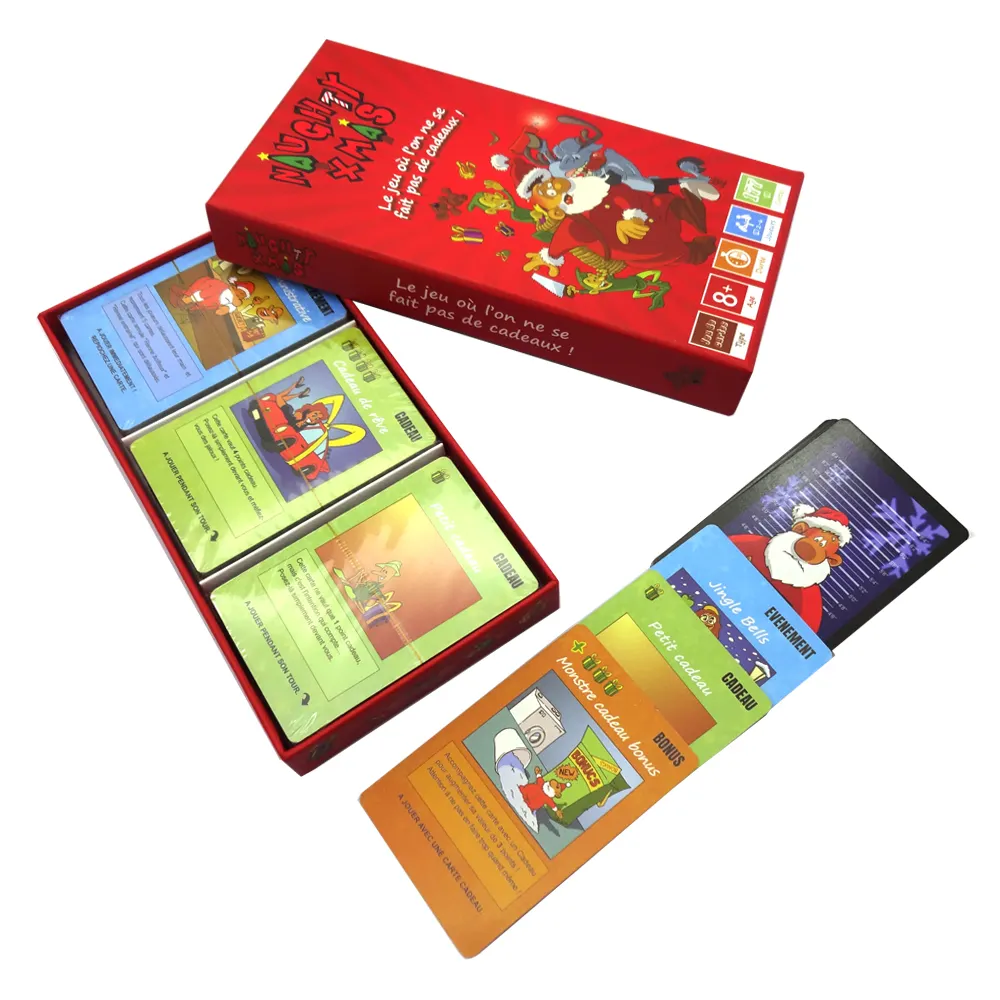 상자이있는 가족을위한 재미있는 가족 파티 카드 게임을 인쇄하는 맞춤형 가족 본딩 게임 카드