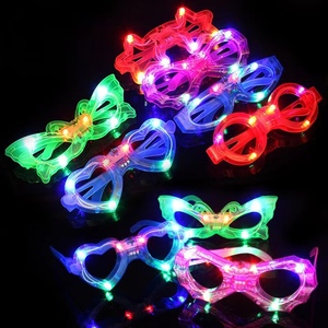 Lunettes lumineuses <span class=keywords><strong>pas</strong></span> chères à 6 LED et 6 formes, jouets en plastique clignotants, piles remplaçables, idéales pour concerts et anniversaires - Product Image 1