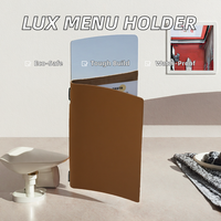 Porte-menu de restaurant moderne en cuir PU écologique de luxe, couverture imperméable, bande élastique, impression sérigraphique, cadeaux d'affaires