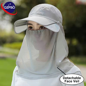 Casquette de baseball unisexe avec voile facial anti-moustiques détachable, visière extensible et design en maille respirante pour le camping en plein air - Product Image 1