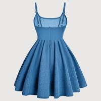 Robe en jean d'été au design tendance, douce et mignonne, à bretelles spaghetti, robe en jean sexy décontractée pour femmes