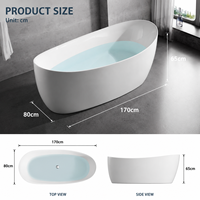 Baignoire autoportante en acrylique Ningjie - Design moderne, robinet inclus, garantie de 3 ans, vidange centrale