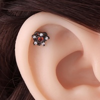 Piercing Stories Acier Inoxydable Laiton Coulée Coeur Labret Anneau PVD Noir Olor Mode Helix Piercing Bijoux