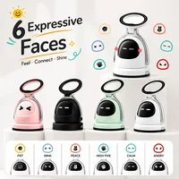 Support de téléphone magnétique de bureau robot mignon, aimant puissant 22N, rotation à 360°, base à ventouse, expression interactive pour Android
