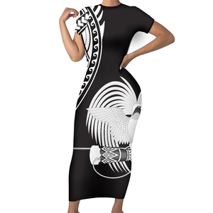 Vestido Maxi <span class=keywords><strong>de</strong></span> Papúa Nueva Guinea con Estampado <span class=keywords><strong>de</strong></span> Aves del Paraíso, Vestidos <span class=keywords><strong>de</strong></span> Manga Corta para Mujer, Vestido Casual Personalizado <span class=keywords><strong>de</strong></span> Talla Grande para Mujer - Product Image 4