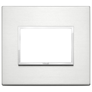 Plaque de porte en aluminium Vimar 13,1x11,6 cm finition brossée - Product Image 1