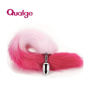 Plug anal vibrant en forme de queue de <span class=keywords><strong>chat</strong></span>, jouet sexuel, rouge et violet, en acier inoxydable et cristal, 100% étanche, 6cm*46cm - Product Image 3