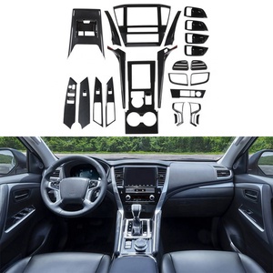 WZXDAUTO Carbon Fiber Print Interior Trims Shift GPS Cover Set Stickers Accessories <b>Used</b> Cars for Pajero Sport 2021 - Product Image 1
