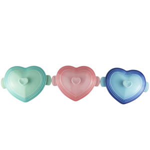 Mini <span class=keywords><strong>Cocotte</strong></span> Coeur Rose en Céramique Mignon avec Couvercle - Product Image 2