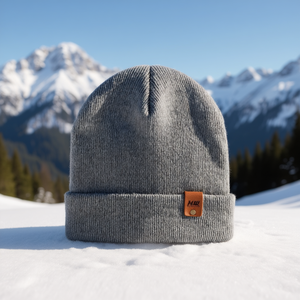 หมวกบีนนี่แบบมีขอบสีเทา Hill Trading สำหรับผู้ใหญ่ ใส่เล่นสกีหรือเล่นหิมะ ผลิตจากอะคริลิกคุณภาพพรีเมียม พร้อมโลโก้ด้านหน้า - Product Image 2