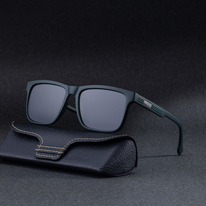 Gafas de sol polarizadas cuadradas Lifeguard para hombre, UV400, montura de PC, lentes TAC, negras, estilo para conducir al aire libre - Product Image 5