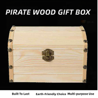 Nouvelle boîte à trésors de pirate multifonction en bois sculpté de style campagnard français, écologique, petite, pour bijoux et cadeaux