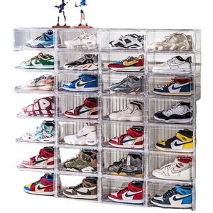 Shoe Box Clear Shoe Box Plastic Sneaker Stackable Storage Transparent Boxes Drop Front Custom Acrylic Drawer Type Clear Shoe Box