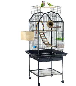 Budgie kafes Metal kuş kafesi <span class=keywords><strong>stand</strong></span>ı ile Cockatiels için Rolling papağan kafes afrika gri Conures Parakeets Lovebird Finch kanarya - Product Image 1