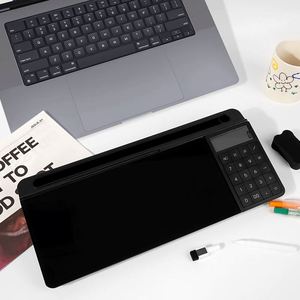 Pizarra de Vidrio para Oficina, Pizarra Blanca de Escritorio con Soporte para Teclado, Pizarra Blanca con Lámpara - Product Image 4