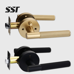 SSR Viladepot Modern <b>Privacy</b> Door Handle Knurled Lever Ambidextrous Touch Control Easy Installation Apartment Use Reversible - Product Image 1