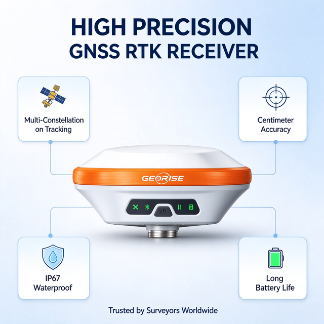 Georise R20 Customizable 1408 Channels RTK GNSS Receiver 4G Network IMU Tilt 13400mAh Battery Survey Equipment for Engineering