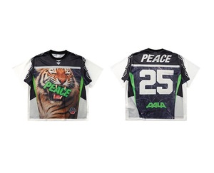 Camiseta de Manga Corta para Hombre, Cuello Redondo, Ligera, Holgada, con Estampado Digital Degradado, de Malla de Poliéster, de Secado Rápido, Estilo Urbano - Product Image 6