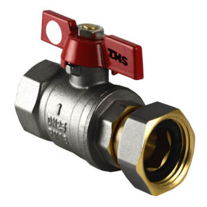 Robinet à bille avec raccord 1/2" et poignée papillon rouge |   PN25 Robuste |   THS Thermostyle ® - Product Image 6