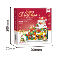 Ensemble de blocs de construction créatifs et amusants pour Noël - Plastique - À partir de 2 ans - 2 styles - Maison de Père Noël - Train de Noël - Kit de briques - DIY - Articles de collection