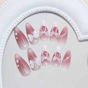24 <span class=keywords><strong>Uñas</strong></span> Postizas de Acrílico ABS Color Rosa Nude, Diseño Nuevo, Venta al por Mayor, <span class=keywords><strong>Uñas</strong></span> con Patrón de Almendra para Arte de <span class=keywords><strong>Uñas</strong></span> - Product Image 4