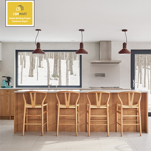 Diseños de Cocinas Modernas de Lujo, Nuevos Gabinetes de Cocina Personalizados de Madera de Nogal Macizo para Villa - Product Image 3