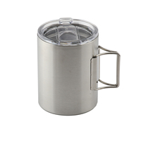 Ensemble de tasses isothermes réutilisables en acier inoxydable à double paroi CT-8068 de 500 ml avec poignée pour le camping et l'escalade en extérieur, utilisables à chaud ou à froid