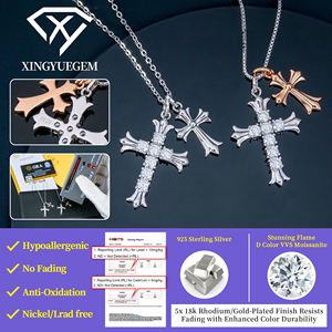 Collar con colgante de cruz de plata de ley 925 con moissanita VVS y diamantes, joyería cristiana 2026, para hombre - Product Image 4