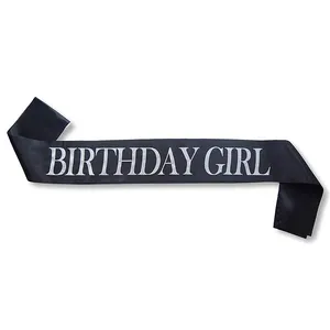 Siyah altın doğum günü kız kanat kadınlar için mutlu 16th 18th 20th 30th 40th 50th 60th doğum günü partisi dekorasyon malzemeleri Favor hediye