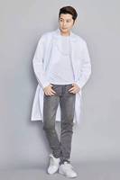 Manteau unisexe à logo personnalisé, respirant et portable, chemisier de médecin blanc, uniformes, longues vestes de laboratoire en coton et polyester