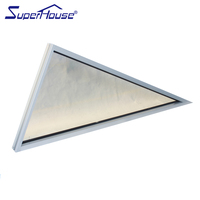 Fenêtre et porte coupe-vent en aluminium, triangle fixe, résistance aux chocs, fenêtres en verre de forme spéciale