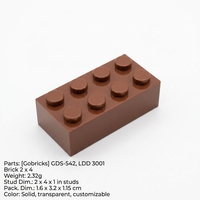 Gobricks 2x4 Standart Tuğla GDS-542 LDD 3001 Uyumlu Tuğlalar Temel Yapı Taşı MOC Yedek Parça OEM ODM Toplu Tedarikçi