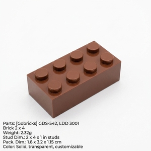 Gobricks Briques Standard 2x4 GDS-542 LDD 3001 Briques Compatibles Blocs de Construction de Base Pièces de Rechange MOC Fournisseur en Gros OEM ODM - Product Image 2