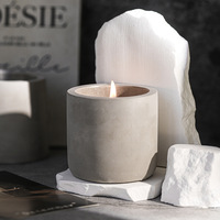 Vases à bougies en béton cylindriques de haute qualité de 6 oz, pots et bocaux en ciment vides pour les mariages et la fabrication de cire de bougie, nouveau style