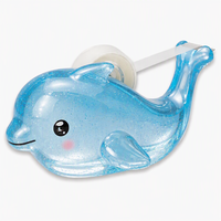 Distributeur de ruban adhésif en résine transparente personnalisé en forme de dauphin, joli coupe-ruban de papeterie en forme d'animal marin, support de ruban de bureau pour chambre d'enfant, bureau et cadeau