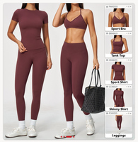 Leggings Sportivi Yoga Nude a Vita Alta con Cucitura Frontale, Logo Personalizzato, Arricciatura sui Glutei, Traspiranti, Controllo Pancia, MOQ Basso, 4 Aghi 6 Fili, Aderenti