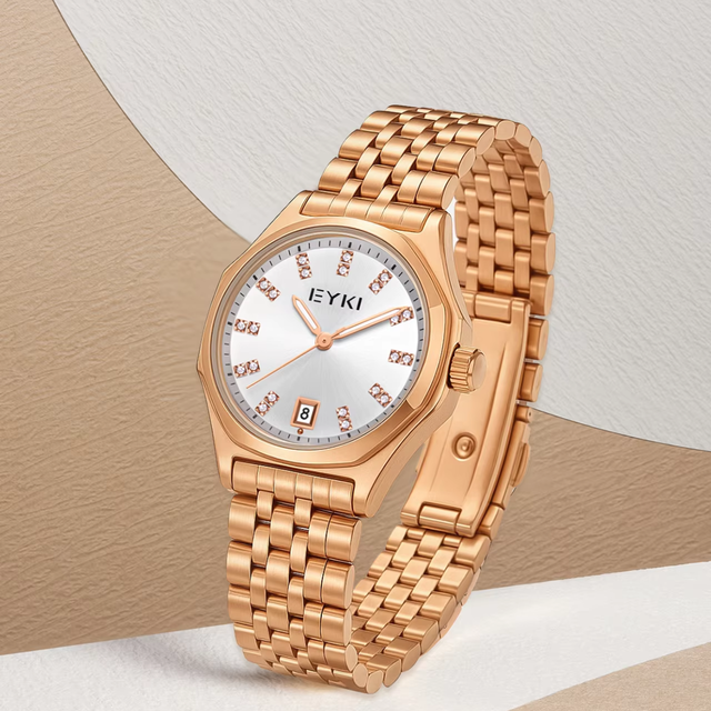 EYKI New Design Fashion Girls Watch Quartz Movement Stainless Steel Watch Classic Waterproof for Women