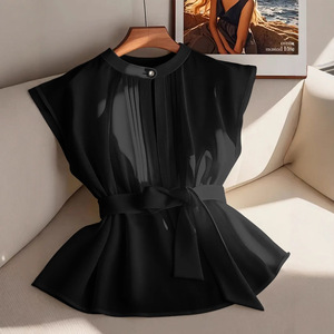 <span class=keywords><strong>Camicia</strong></span> Elegante Senza Polsini con Cintura, Stile Classico Europeo e Americano, Abbigliamento Femminile Transfrontaliero - Product Image 2