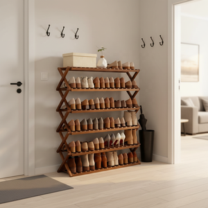 Zapatero de Bambú Portátil de 4 Niveles, Plegable, para Sala de Estar o Entrada, en Oferta - Product Image 1