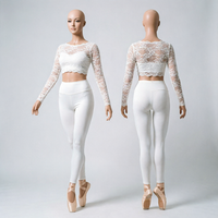 Hauts en maille pour femmes, t-shirts à manches longues, hauts courts rembourrés transparents pour le yoga et leggings, ensembles de vêtements de sport, tenues de yoga pour la salle de sport