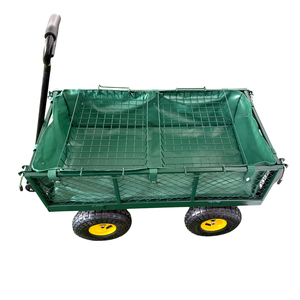 Chariot de jardin robuste en acier grillagé avec roues de 10 pouces, capacité de 150 kg (330 lb), côtés amovibles, pour le jardin, le bois de chauffage et la cour - Product Image 3