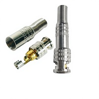 Connecteur BNC Mâle à Compression RG6 Fangbei sans Soudure 12V 1P pour Câble RF, en Alliage Cuivre-Zinc Nickelé pour CCTV RG58
