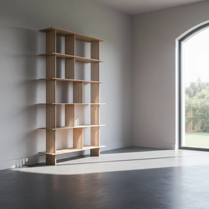 ชั้นวางของไม้เนื้อแข็ง Canto ให้ความสง่างามทันสมัยด้วยแผ่นไม้แนวตั้งเรียบหรูและดีไซน์ชั้นวางแบบเปิดกว้าง พร้อมฟังก์ชั่นการจัดเก็บอเนกประสงค์ - Product Image 6